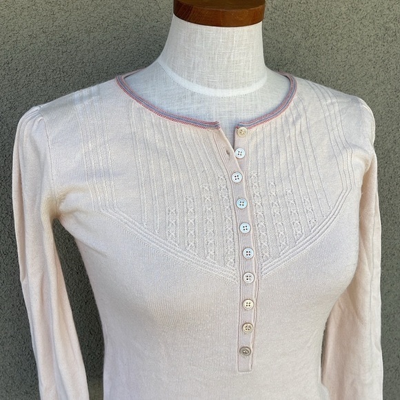 Marc Jacobs 2000s cream knit henley sweater - Picture 2 of 6